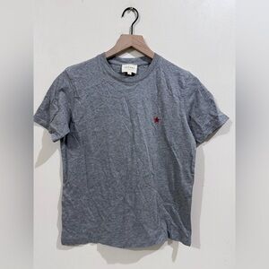 Sezane for women  Heather Gray Tee with Red Accent
